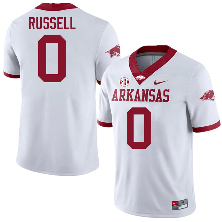 Braylen Russell Arkansas Jersey,Arkansas Razorbacks #0 Braylen Russell Jersey Youth College-White